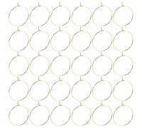 ERINGOGO 200 Anneaux Marque-Verres Dorés 25 MM Breloques pour Verres Réutilisables pour Mariage Fête et Événement Marqueurs Boissons DIY pour Tasses Mugs et Bouteilles