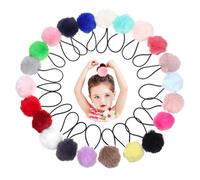 ERINGOGO 22 pièces Élastiques Cheveux avec Pompons Pelucheux Colorés Accessoires Doux et Extensibles pour Filles Chignons et Queues de Cheval Faciles à Coiffer