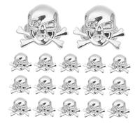ERINGOGO 24 Pièces Pirate Skull Rings Set Adjustable Accessories For Halloween Costume Party Boy Girl