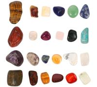 ERINGOGO 24 Pierres Naturelles de Chakra Résistantes à l'usure, Échantillons Décoratifs de Cristal Énergétique, Matériel Pédagogique Géologique pour Yoga et Contemplation, Collection 24