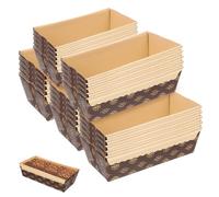 ERINGOGO 25 pièces Lot de Moules à Gâteau Papier Alimentaire Rectangulaires Résistants Chaleur Caissettes Jetables Empilables pour Cake et Pâtisserie