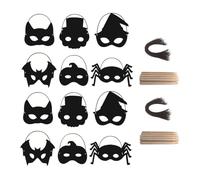 ERINGOGO 28 Pièces Masques à Gratter Arc Ciel DIY Fournitures Fête Halloween Jouets Créatifs Parent pour Activités Manuelles