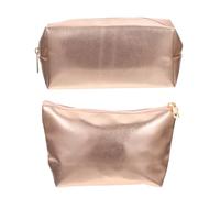 ERINGOGO 2pcs Trousses de Toilette de Voyage en Cuir PU Léger Or Espace Rationnel, Pochette Maquillage Simple Activités en Extérieur