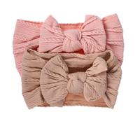 ERINGOGO 2Pièces Bandeaux pour Garçon Fille Doux et Élastiques Accessoires Coiffure avec Design de Nœud Poudré pour et Nourrissons