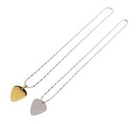 ERINGOGO 2pièces Collier Pendentif Médiator De Guitare Inoxydable Avec Chaîne Bamboos Pour Amateurs De Musique Et Guitaristes