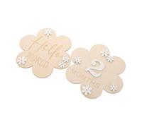 ERINGOGO 2pièces Disques Bois Pour Étapes Importantes De Signes De Naissance Né Centres De Table Pour Shower Accessoires De Part Bois Panneaux De Nom Fleur Blocs Pour Croissance Mensuelle