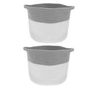 ERINGOGO 2pièces Lot De Paniers De Rangement Pour Jouets Panier à Linge Organisateur Tissé Avec Double Poignée Pour Chambre Garçon Fille Et Bureau