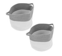 ERINGOGO 2pièces Lot De Paniers Tissés Corde De Coton Pour Rangement Bacs à Jouets Et Linge Avec Poignées Organisateur Décoratif Pour Chambre Garçon Fille Et Bureau