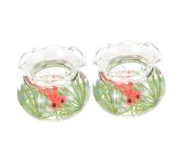 ERINGOGO 2pièces Miniature Fish Bowl Verre avec Poissons Rouges Décoration Miniature pour Maison De Poupée Et Scènes