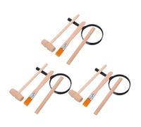 ERINGOGO 3 Ensembles Kit Outils Archéologie pour Garçon Fille Bois avec Marteau Pinceau et Loupe Éducatif de Fouille pour Garçon et Fille pour Jeu DIY et Apprentissage Scientifique