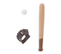 ERINGOGO 3 Ensembles Miniature Baseball Bat Ball and Glove Dollhouse Accessories Detailed Softball Model Set for Collectors and Craft Projects