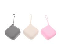 ERINGOGO 3 Pcs Étui de Rangement pour Tétine en Silicone Lot de 3 Étuis Portables pour Bébé, Facile à Nettoyer, Design Moderne, Maison Déplacements