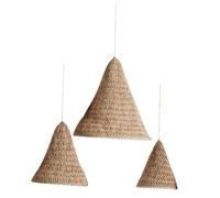 ERINGOGO 3 Pièces Abat-jour Suspendu Tissé Main Corde de Coton et Lin Lampe Macramé Légère pour Salon et Chambre Décoration Murale et Plafond