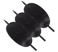 ERINGOGO 3 pièces Barrette Cuir avec Bâton pour Chignon Femme Épingle Cheveux Longs Élégante et Légère Accessoire Forme Ovale pour Queue de Cheval Lot de Noir