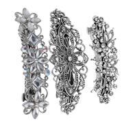 ERINGOGO 3 pièces Barrettes à Cheveux Femmes Vintage Pinces à Ressort Strass Éclatantes Accessoires Élégants pour Coiffures Variées
