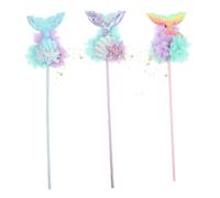 ERINGOGO 3 pièces Bâtons Sirène à Paillettes pour Filles Accessoires de Princesse Festival Jouets et Interactifs pour Jeux et Fêtes Danniversaire