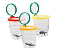 ERINGOGO 3 pièces Boîte Observation Insecte avec Loupe Conteneur Transparent Ventilé pour Exploration et Étude des Petits Insectes Scientifique Éducatif Garçon Fille