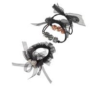 ERINGOGO 3 Pièces Bow Elastic Hair Ties With Rhinestone Beads Organza Bowknot Ponytail Holders For Women Comfortable And Hair Accessories For Daily And Formal Occasions