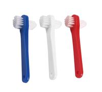 ERINGOGO 3 pièces Brosse Dents Dentier Petite Tête Double Face pour Adultes Nettoyage sans Abîmer Prise Main Ferme Couleurs Blanc Rouge Bleu