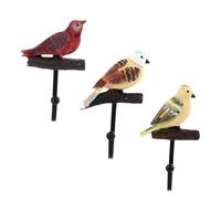 ERINGOGO 3 pièces Crochets Muraux Oiseau Décoratifs Patères Porte-manteaux pour Entrée Couloir Jardin Supports Stables pour Clés Serviettes et Vêtements pour Décoration Nature et Jungle