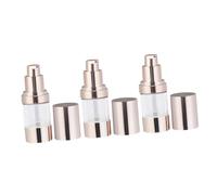 ERINGOGO 3 pièces Lot de Flacons Voyage Sous Vide Doré Bouteilles Cosmétiques Rechargeables Étanches Contenants pour Lotion Shampooing et Soins Peau Portable