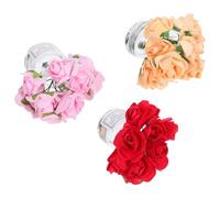 ERINGOGO 3 Pièces Miniature Flower Vase Set for Dollhouse Decoration Transparent Glass with Romantic Rose Design Compact Micro Landscape Accessories for Tiny Houses and Collectors