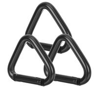 ERINGOGO 3 pièces Mousquetons Triangle Alliage Aluminium Boucles Escalade Robustes Légeres pour Sangle Porte Clés Camping Randonnée Noir