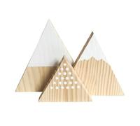 ERINGOGO 3 Pièces Ornement Triangulaire Montagne Simulée en Bois Blanc, Lot | Décor pour Maison et Bureau, Accessoire Photo, Style Simple et Créatif