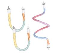 ERINGOGO 3 Pièces Perchoirs Coton Colorés pour Perroquets Corde Descalade et Balançoire Douce pour Cage Station Debout Flexible pour Perroquets Accessoires Dexercice et Décoration