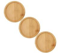 ERINGOGO 3 Pièces Soucoupe Ronde pour Pot de Plante en Bois, Couleur Khaki
