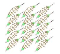 ERINGOGO 30 Pièces Cage à Appâts Lumineuse avec Perles Vertes Cage Fil Acier Inoxydable à Ressort pour Carpe et Poissons Doux Accessoires Nuit pour Eau Douce et Salée