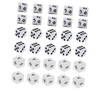 ERINGOGO 30 Pièces Dés enseignement des mathématiques Jouets pour Enfants dés de Couleur Petit Jeu de dés Aide à l'enseignement des mathématiques Jouets en dés Acrylique Blanche