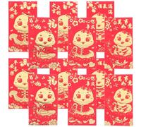 ERINGOGO 36 Pièces Enveloppes rouges traditionnelles chinoises pour Nouvel An Année du Serpent Pochettes papier rouge festif avec inscriptions de bonne fortune paquets cadeaux pour fête et