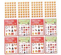 ERINGOGO 37 Pièces Cartes de Bingo Noël Rouge Jeu de Société Intellectuel pour Fête Ambiance Animée et Développement Cognitif