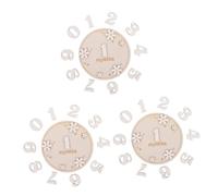 ERINGOGO 3ensembles Disques Bois Pour Cartes De Jalons Mensuels Bois Accessoires Décoratifs Pour Événements De Naissance Et Photos De Croissance