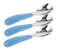 ERINGOGO 3pièces Cuillères Acier Pour De Cuillères Apprentissage Ergonomiques Pour Nourrissons Avec Poignées Arrondies Pour Développer Compétences Motrices Et Repas Amusants
