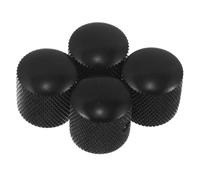 ERINGOGO 4 Ensemble Boutons de Guitare Électrique Métal Réglage Précis Du Volume et Tonalité avec Clé Bouton Dome Noir pour Guitare et Basse Remplacement Rotatif Silencieux