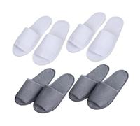 ERINGOGO 4 Lot Pantoufles Homme Pliables Ouvertes Légères et Respirantes pour Voyage et Spa Blanches et