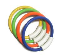 ERINGOGO 4 pièces Anneaux de Plongée Colorés pour Garçon Fille Jouets Aquatiques Durables Accessoires Entraînement Natation Piscine Lot de Orange Vert Jaune Bleu