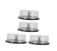 ERINGOGO 4 Pièces Boîte Rangement Dvd Disques Plastique Transparent avec Support Central Noir Seau de Stockage Cd Robuste et Accès Facile
