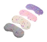 ERINGOGO 4 pièces de Sommeil Peluche avec Motifs Étoilés Masques pour Yeux Doux et pour Maison la Fatigue Oculaire et