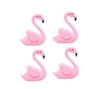 ERINGOGO 4 pièces Décoration Flamant Plastique pour Gâteau et Voiture Ornement Adorable à Ailes Ouvertes Accessoire de Fête Tropicale Anniversaire Ornement Polyvalent pour Maison et Table