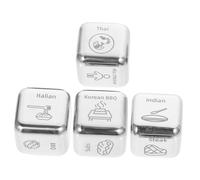 ERINGOGO 4 Pièces Dés de Décision Alimentaire Inoxydable avec Motifs Ludique pour Couples et Repas Conviviaux