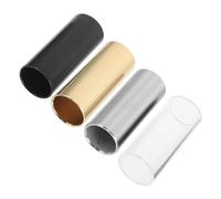 ERINGOGO 4 pièces Diapositives de Guitare Métal pour Guitare Électrique Blues Country et Jazz Finger Slides Confortables avec Finitions Or Noir et Transparent