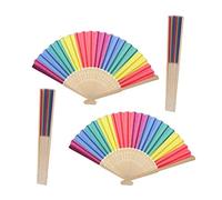 ERINGOGO 4 Pièces Éventails Pliables Multicolores pour Garçon Fille Lot de Accessoire de Jeu et Décoration pour et Photos