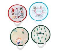 ERINGOGO 4 Pièces Éventails Ronds Pliables Portables Éventail Main Style avec Motifs Cartoon Ventilateurs pour Mariage été Décoration