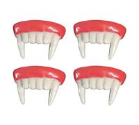 ERINGOGO 4 pièces Fausses Dents Vampire Réalistes pour Cosplay Halloween Dentier Gothique Effrayant Réutilisable pour Adultes et Garçon Fille Accessoires de Costume Fête Rôles