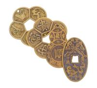 ERINGOGO 4 Pièces Feng Shui Brass Divination Coins Chinese Style Auspicious Decorative Currency for Luck Prosperity and Cultural Connection