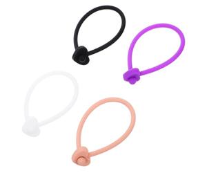 ERINGOGO 4 pièces Lanières Silicone pour Brosse à Shampooing Antiperte Élastiques Résistantes pour Salle de Bain et Voyage Maintien Sécurisé et Facile à Nettoyer