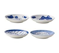 ERINGOGO 4 pièces Lot de Assiettes à Sauce Céramique Japonaises Motif Chat Petits Plats à Tremper et Faciles à Nettoyer pour Apéritifs et Assaisonnements
